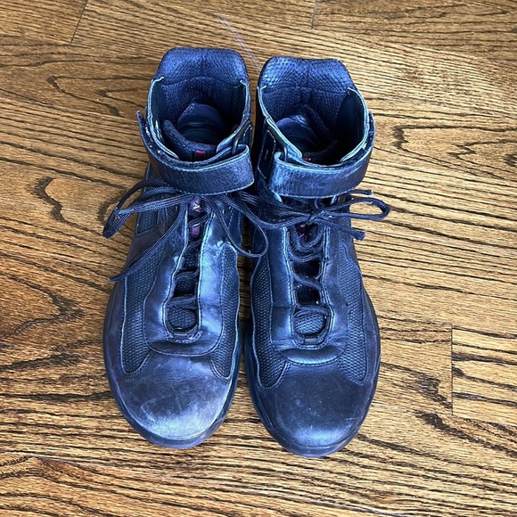Prada Men’s America’s Cup High Top Sneakers/Boots Sz 7.5 or 8 - Picture 1 of 17